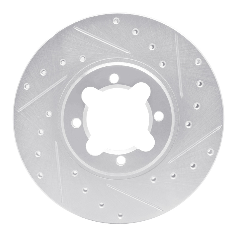 Picture of RNC Brake Rotor - Drill & Slot - R1 82-85 Toyota Celica Front Right Drilled & Slotted Silver Brake Rotor rnc631-76013R