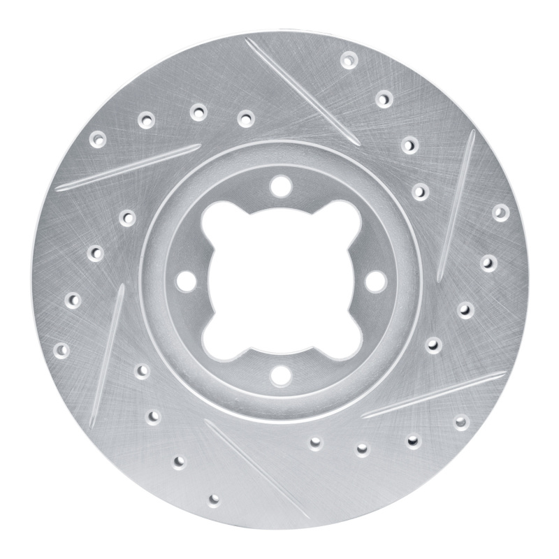Picture of RNC Brake Rotor - Drill & Slot - R1 82-85 Toyota Celica Front Left Drilled & Slotted Silver Brake Rotor rnc631-76013L