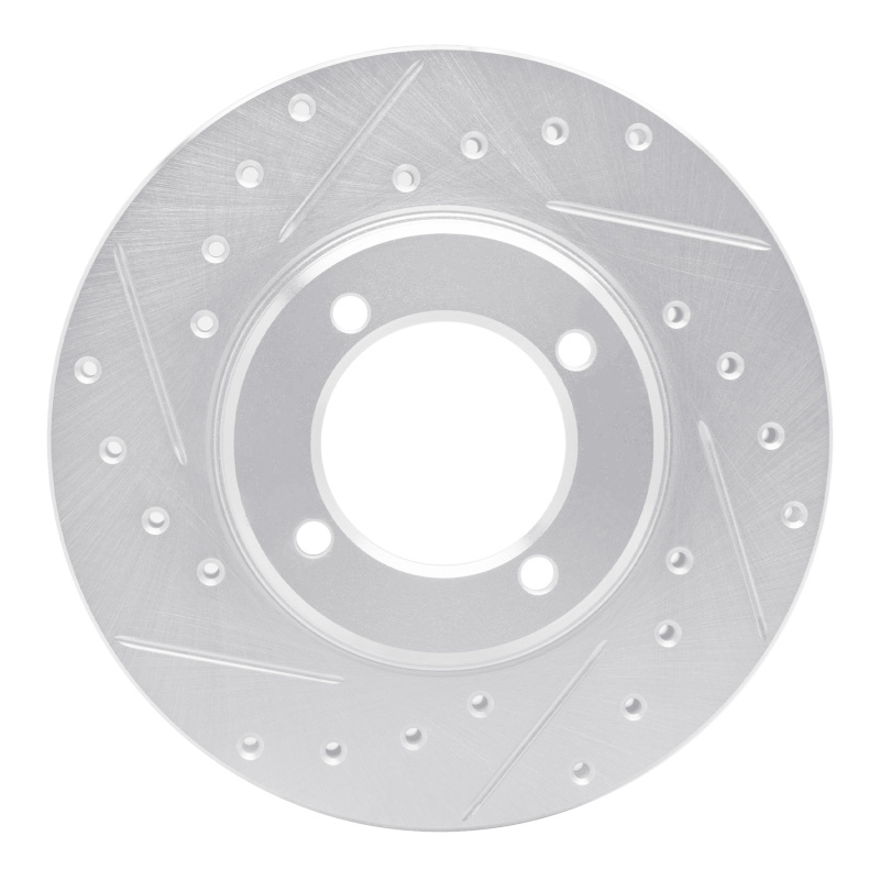 Picture of RNC Brake Rotor - Drill & Slot - R1 81-82 Toyota Cressida Front Left Drilled & Slotted Silver Brake Rotor rnc631-76015L