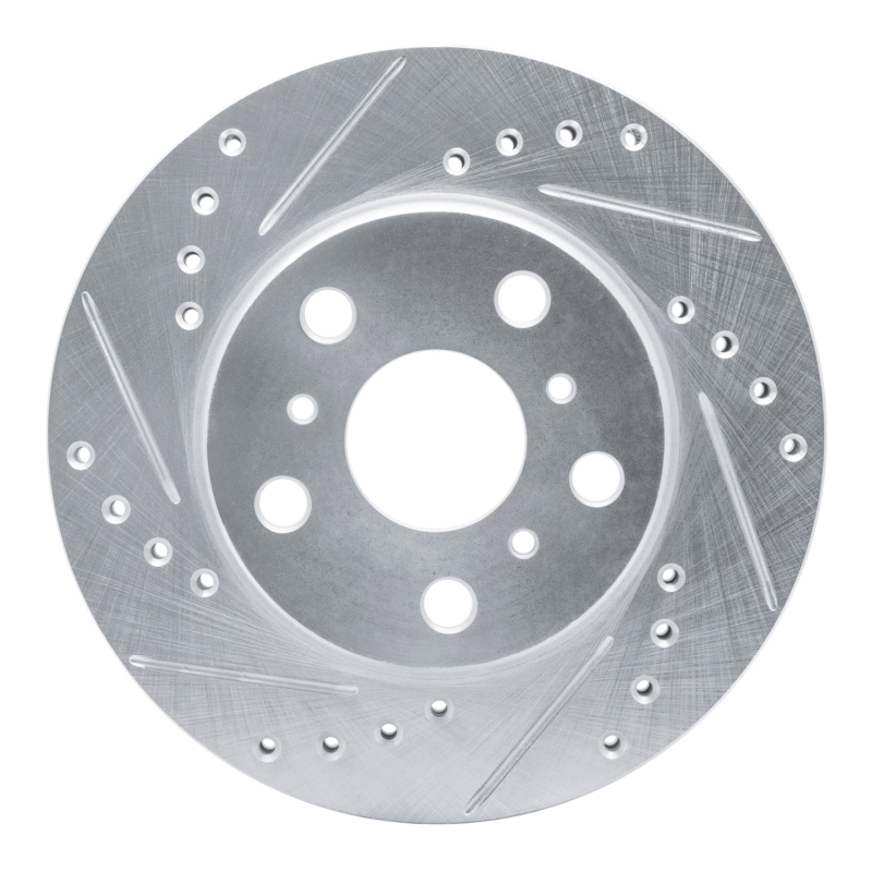 Picture of RNC Brake Rotor - Drill & Slot - R1 83-86 Toyota Camry Front Left Drilled & Slotted Silver Brake Rotor rnc631-76016L