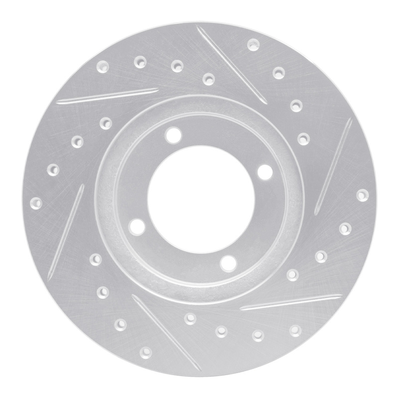 Picture of RNC Brake Rotor - Drill & Slot - R1 81-82 Toyota Cressida Front Left Drilled & Slotted Silver Brake Rotor rnc631-76015L