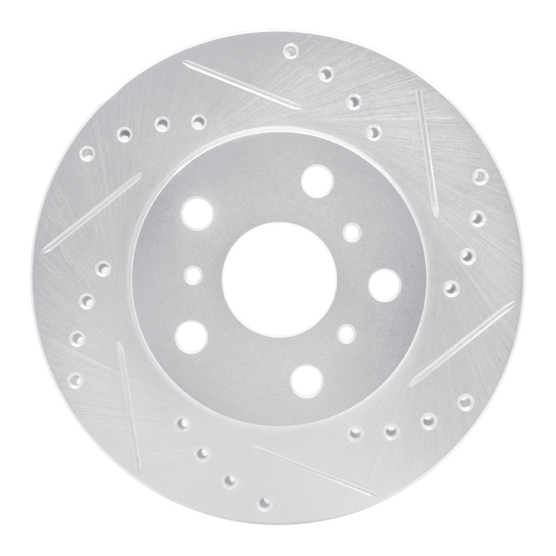 Picture of RNC Brake Rotor - Drill & Slot - R1 83-86 Toyota Camry Front Right Drilled & Slotted Silver Brake Rotor rnc631-76016R