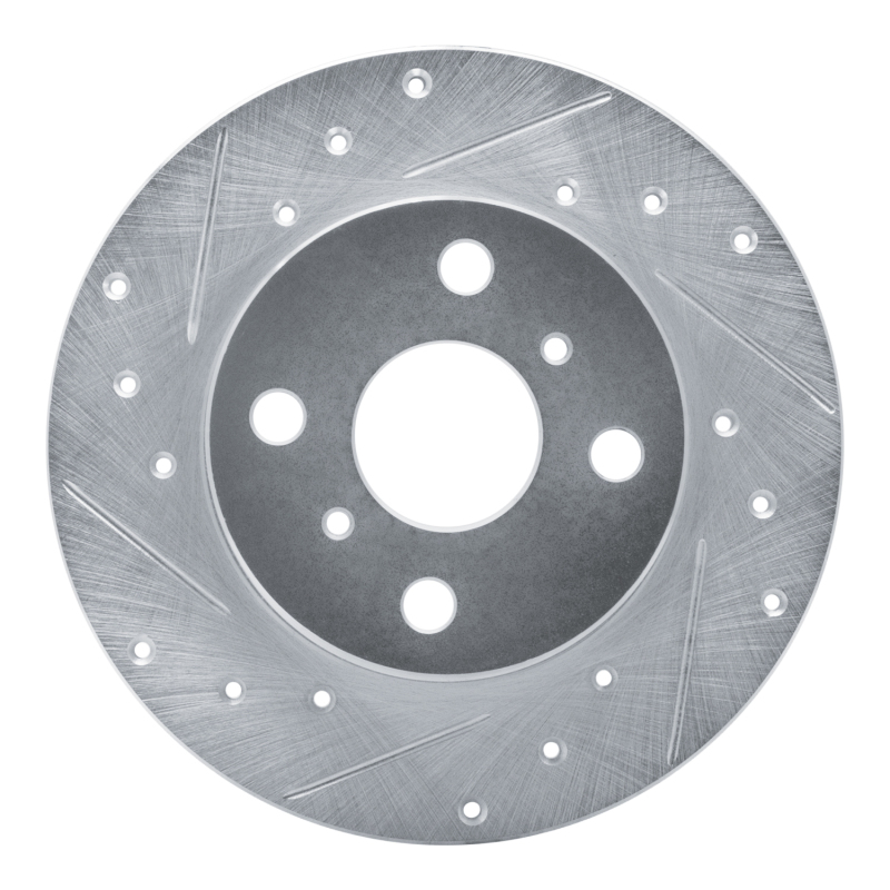 Picture of RNC Brake Rotor - Drill & Slot - R1 84-88 Chevrolet Nova Front Left Drilled & Slotted Silver Brake Rotor rnc631-76022L