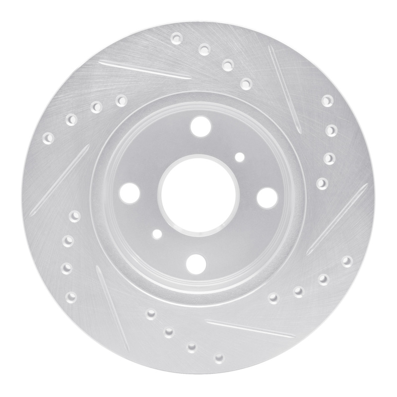 Picture of RNC Brake Rotor - Drill & Slot - R1 85-88 Chevrolet Nova Front Left Drilled & Slotted Silver Brake Rotor rnc631-76021L