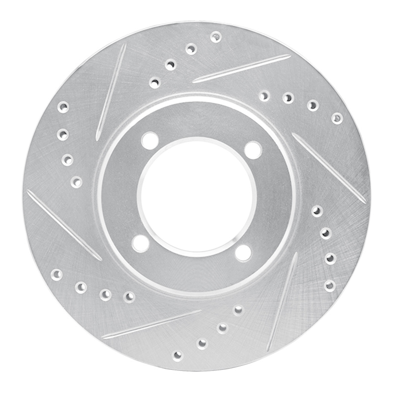 Picture of RNC Brake Rotor - Drill & Slot - R1 84-87 Toyota Cressida Front Left Drilled & Slotted Silver Brake Rotor rnc631-76024L