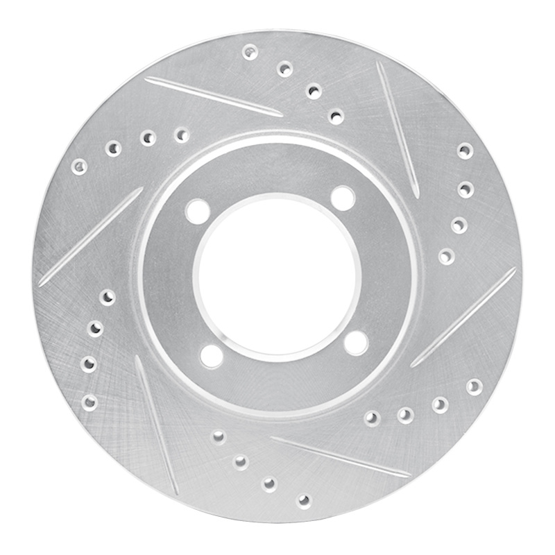 Picture of RNC Brake Rotor - Drill & Slot - R1 84-87 Toyota Cressida Front Right Drilled & Slotted Silver Brake Rotor rnc631-76024R