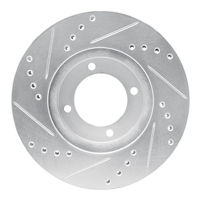 Picture of RNC Brake Rotor - Drill & Slot - R1 84-87 Toyota Cressida Front Right Drilled & Slotted Silver Brake Rotor rnc631-76024R
