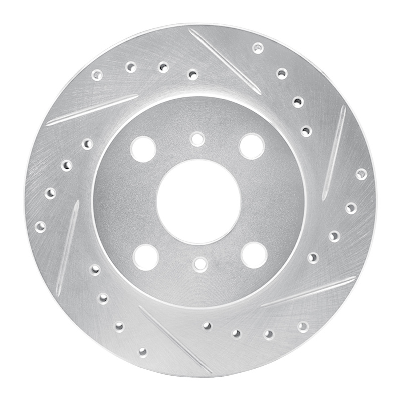 Picture of RNC Brake Rotor - Drill & Slot - R1 86-89 Toyota Celica Front Right Drilled & Slotted Silver Brake Rotor rnc631-76026R