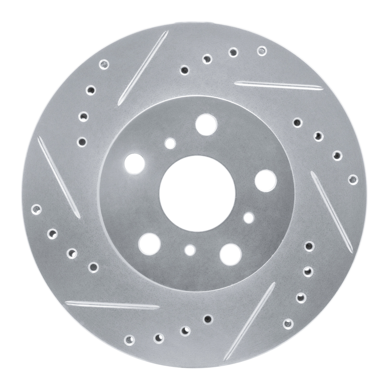 Picture of RNC Brake Rotor - Drill & Slot - R1 86-89 Toyota Celica Front Left Drilled & Slotted Silver Brake Rotor rnc631-76027L