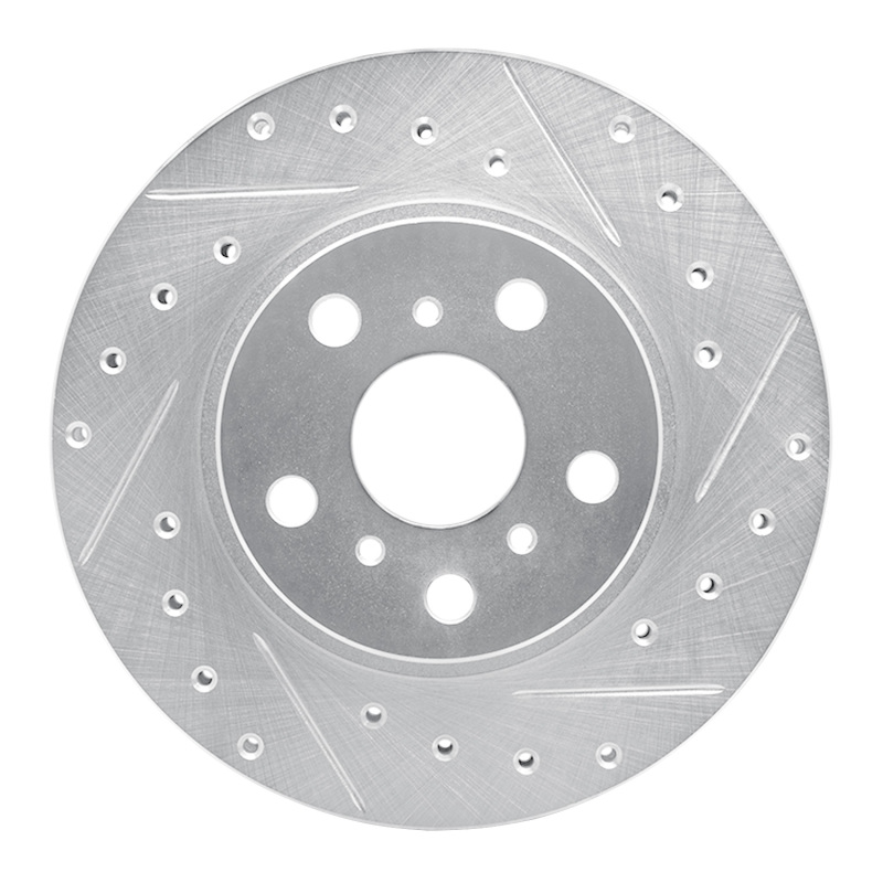 Picture of RNC Brake Rotor - Drill & Slot - R1 86-89 Toyota Celica Front Right Drilled & Slotted Silver Brake Rotor rnc631-76027R