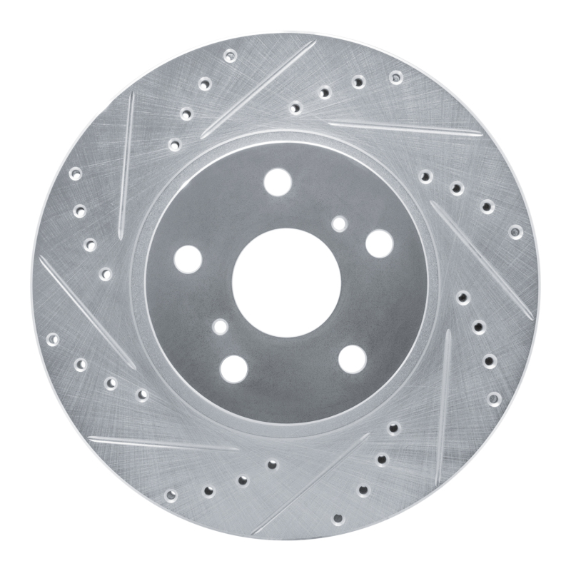 Picture of RNC Brake Rotor - Drill & Slot - R1 86-92 Toyota Supra Front Left Drilled & Slotted Silver Brake Rotor rnc631-76028L