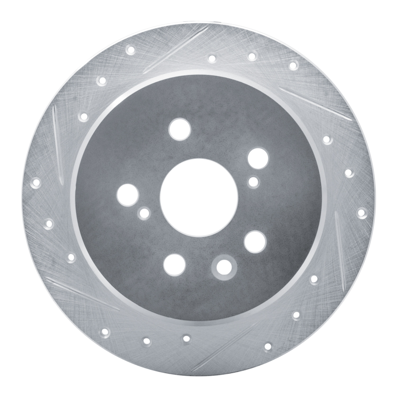 Picture of RNC Brake Rotor - Drill & Slot - R1 86-93 Lexus ES250 Rear Left Drilled & Slotted Silver Brake Rotor rnc631-76029L