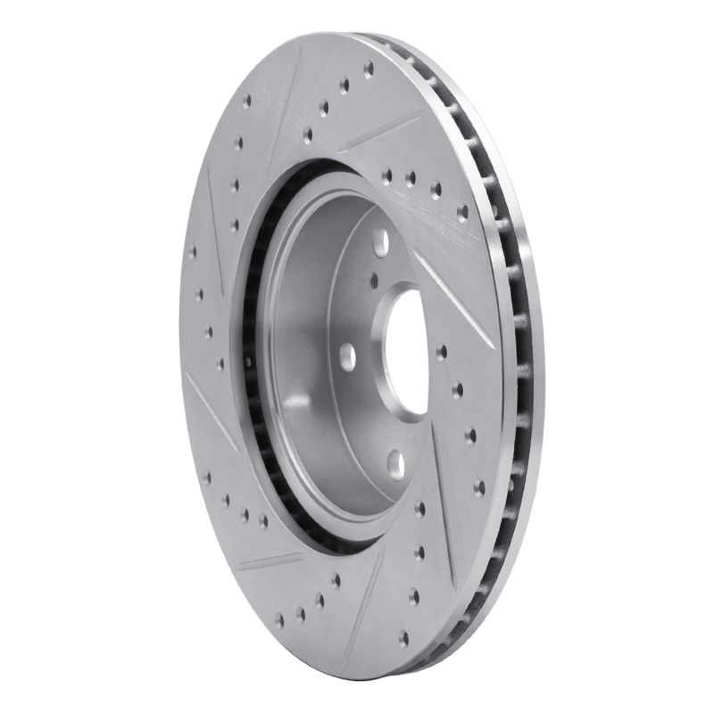 Picture of RNC Brake Rotor - Drill & Slot - R1 86-92 Toyota Supra Front Right Drilled & Slotted Silver Brake Rotor rnc631-76028R