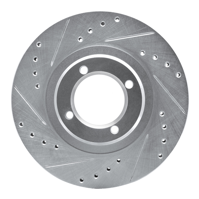 Picture of RNC Brake Rotor - Drill & Slot - R1 85-88 Toyota Cressida Front Left Drilled & Slotted Silver Brake Rotor rnc631-76030L