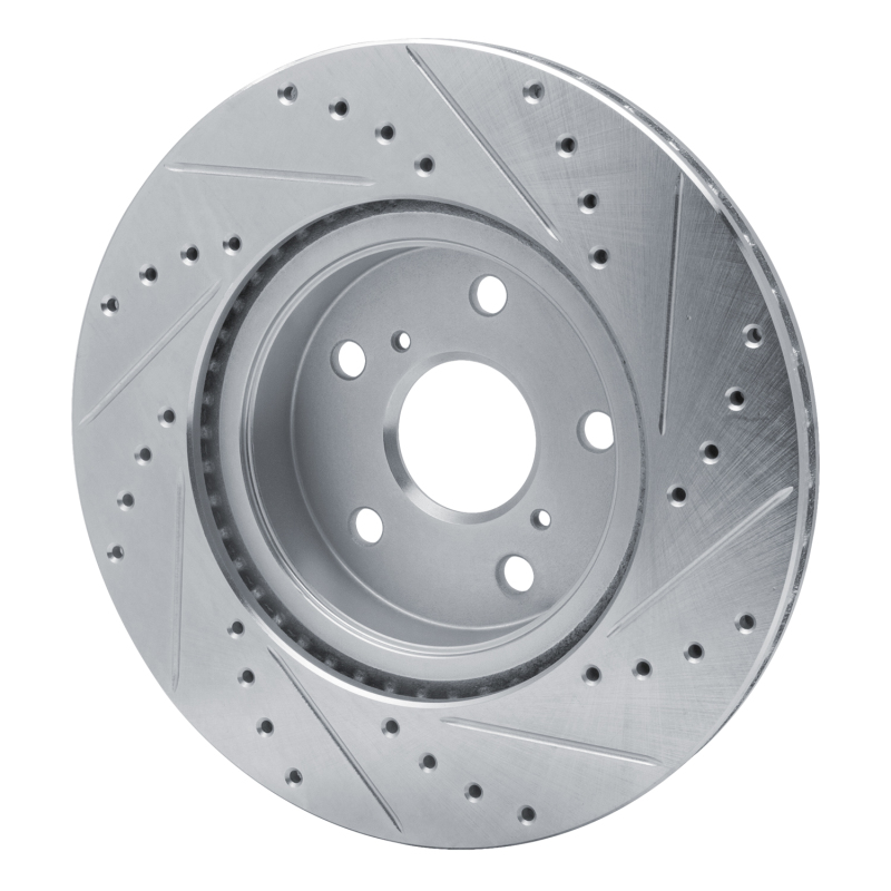 Picture of RNC Brake Rotor - Drill & Slot - R1 86-92 Toyota Supra Front Left Drilled & Slotted Silver Brake Rotor rnc631-76028L