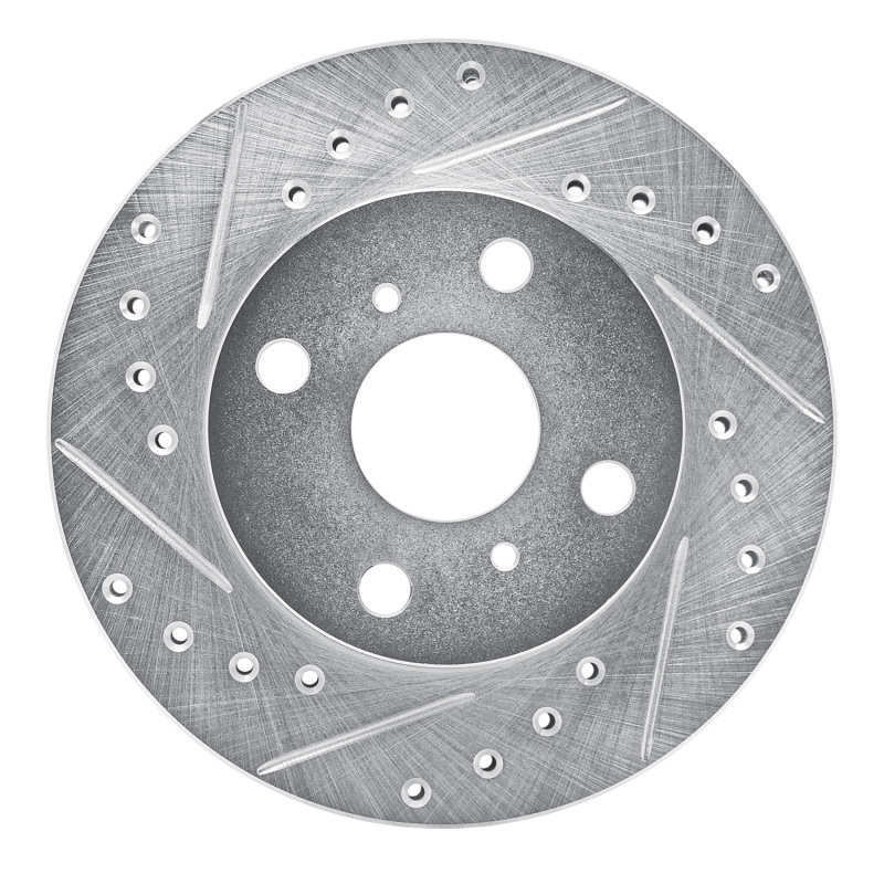 Picture of RNC Brake Rotor - Drill & Slot - R1 88-92 Geo Prizm Front Left Drilled & Slotted Silver Brake Rotor rnc631-76034L