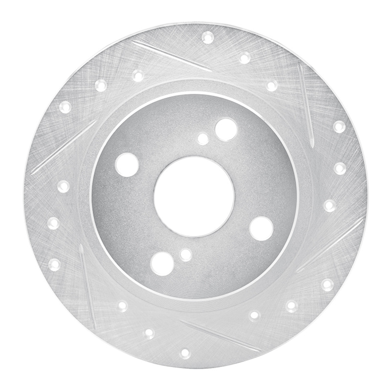Picture of RNC Brake Rotor - Drill & Slot - R1 87-92 Chevrolet Nova Rear Right Drilled & Slotted Silver Brake Rotor rnc631-76035R
