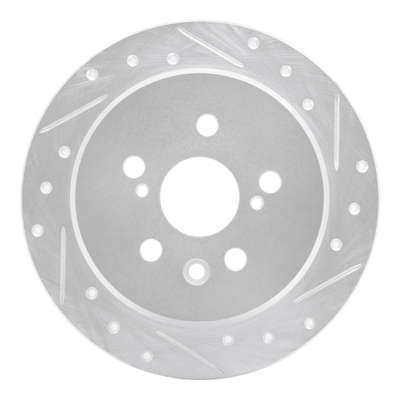 Picture of RNC Brake Rotor - Drill & Slot - R1 88-91 Toyota Camry Rear Right Drilled & Slotted Silver Brake Rotor rnc631-76038R