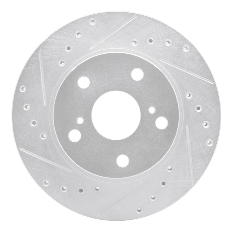 Picture of RNC Brake Rotor - Drill & Slot - R1 89-92 Toyota Cressida Front Left Drilled & Slotted Silver Brake Rotor rnc631-76040L