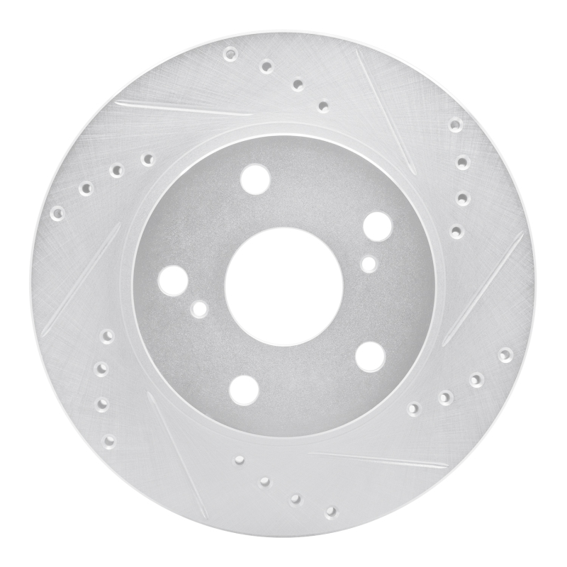 Picture of RNC Brake Rotor - Drill & Slot - R1 89-92 Toyota Cressida Front Right Drilled & Slotted Silver Brake Rotor rnc631-76040R