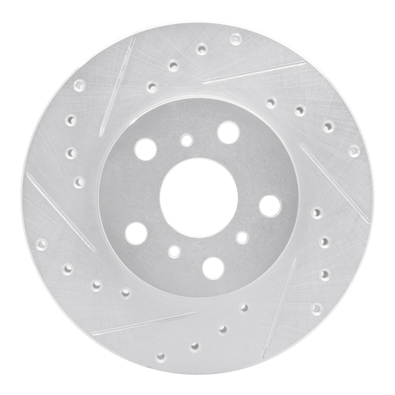 Picture of RNC Brake Rotor - Drill & Slot - R1 88-93 Toyota Celica Front Left Drilled & Slotted Silver Brake Rotor rnc631-76041L