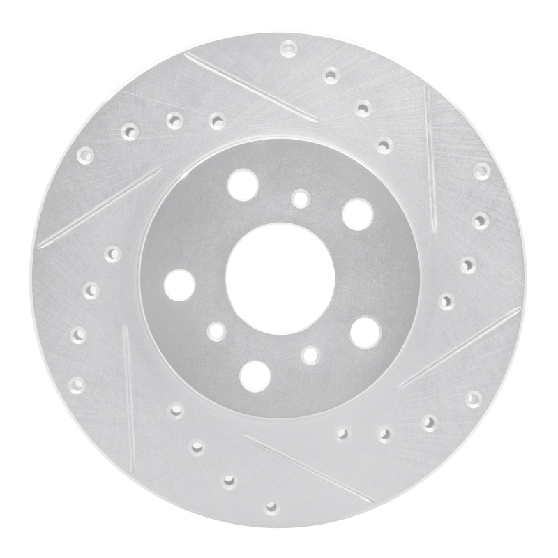 Picture of RNC Brake Rotor - Drill & Slot - R1 88-93 Toyota Celica Front Right Drilled & Slotted Silver Brake Rotor rnc631-76041R
