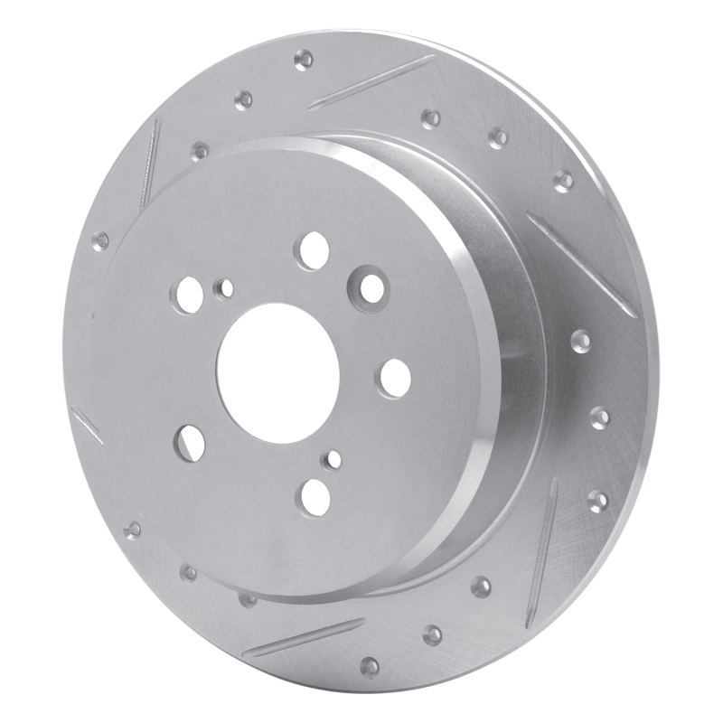 Picture of RNC Brake Rotor - Drill & Slot - R1 88-91 Toyota Camry Rear Left Drilled & Slotted Silver Brake Rotor rnc631-76038L