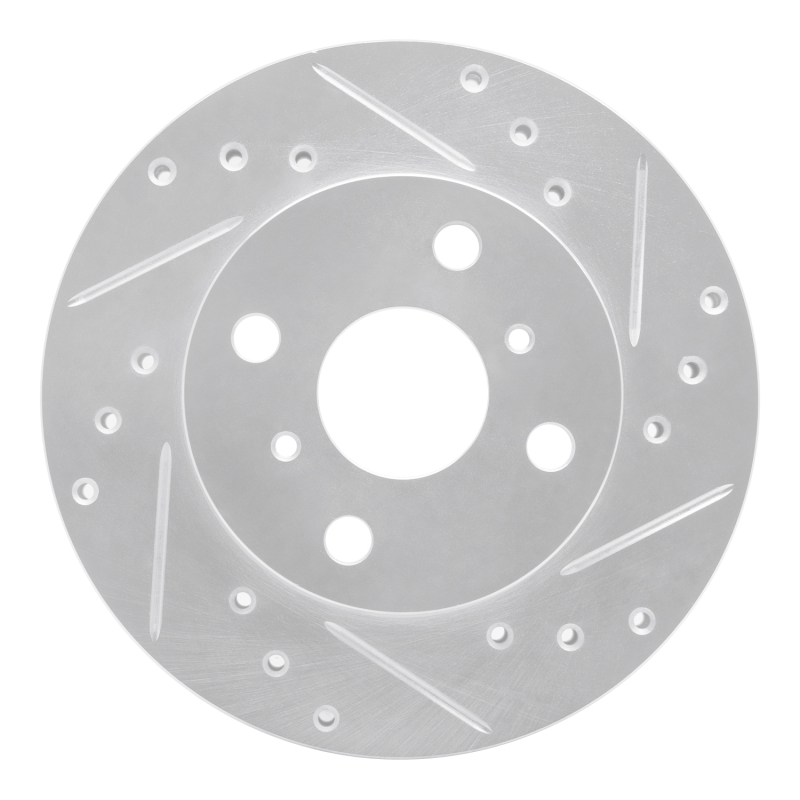 Picture of RNC Brake Rotor - Drill & Slot - R1 90-91 Toyota Celica Front Right Drilled & Slotted Silver Brake Rotor rnc631-76043R