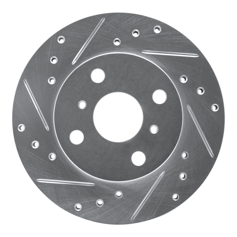Picture of RNC Brake Rotor - Drill & Slot - R1 90-91 Toyota Celica Front Left Drilled & Slotted Silver Brake Rotor rnc631-76043L