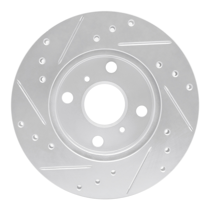 Picture of RNC Brake Rotor - Drill & Slot - R1 90-91 Toyota Celica Front Right Drilled & Slotted Silver Brake Rotor rnc631-76043R