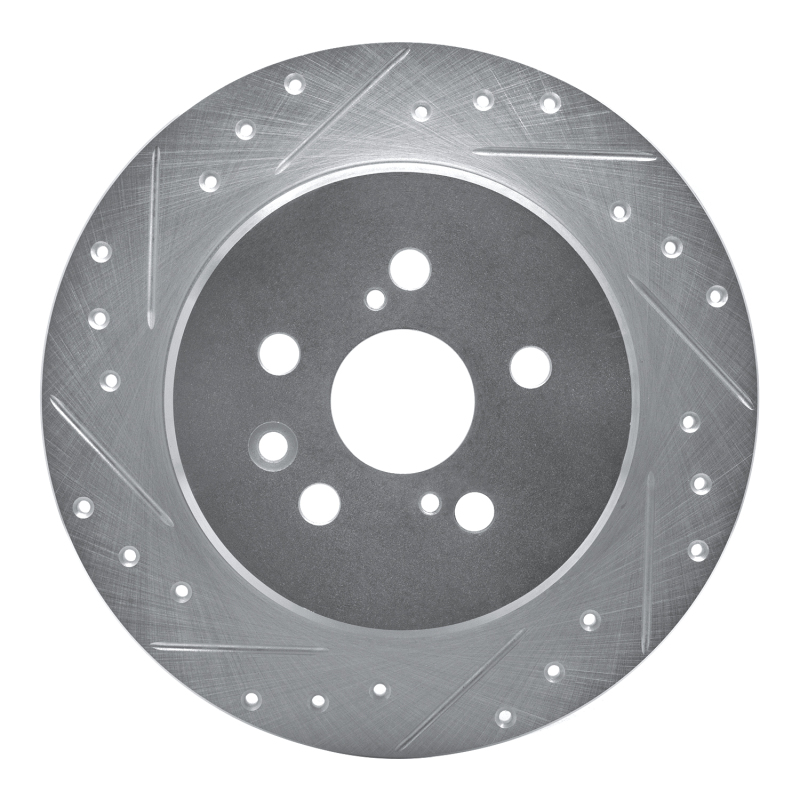 Picture of RNC Brake Rotor - Drill & Slot - R1 90-93 Toyota Celica Rear Left Drilled & Slotted Silver Brake Rotor rnc631-76046L