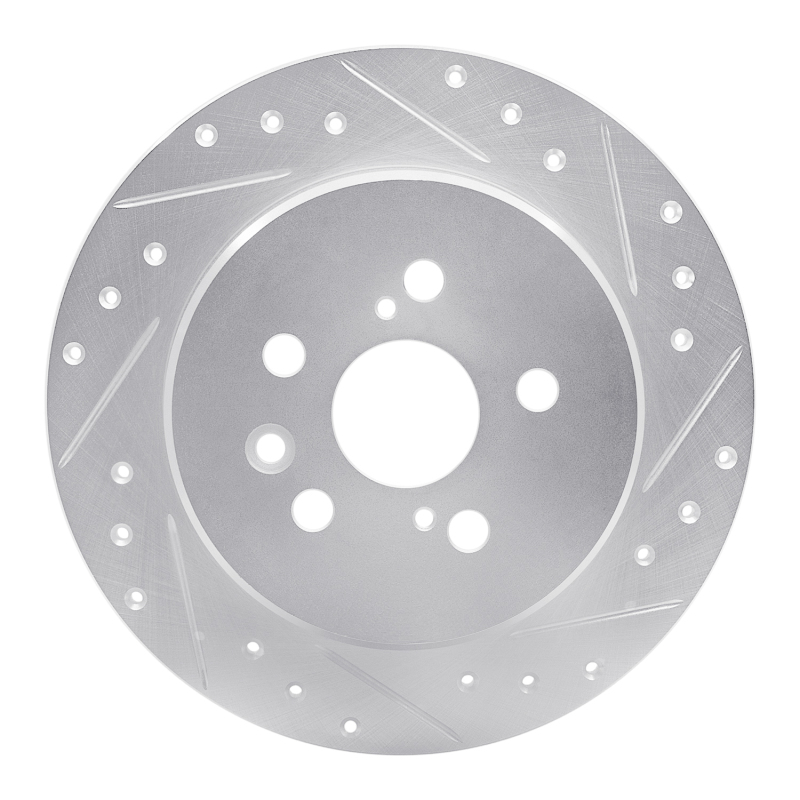 Picture of RNC Brake Rotor - Drill & Slot - R1 90-93 Toyota Celica Rear Right Drilled & Slotted Silver Brake Rotor rnc631-76046R