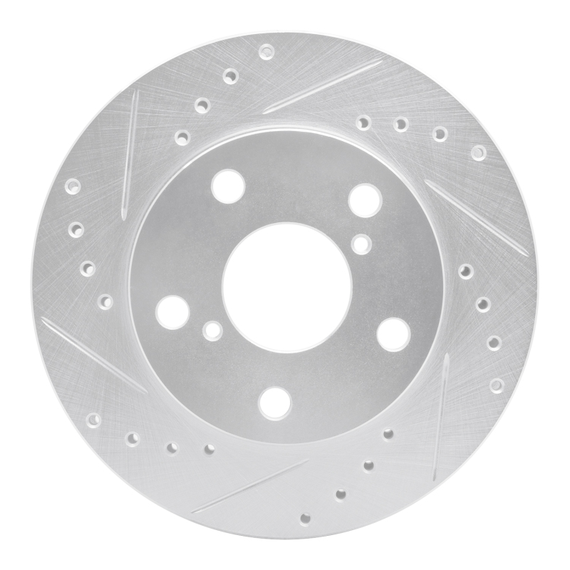 Picture of RNC Brake Rotor - Drill & Slot - R1 91-95 Toyota MR2 Front Left Drilled & Slotted Silver Brake Rotor rnc631-76047L