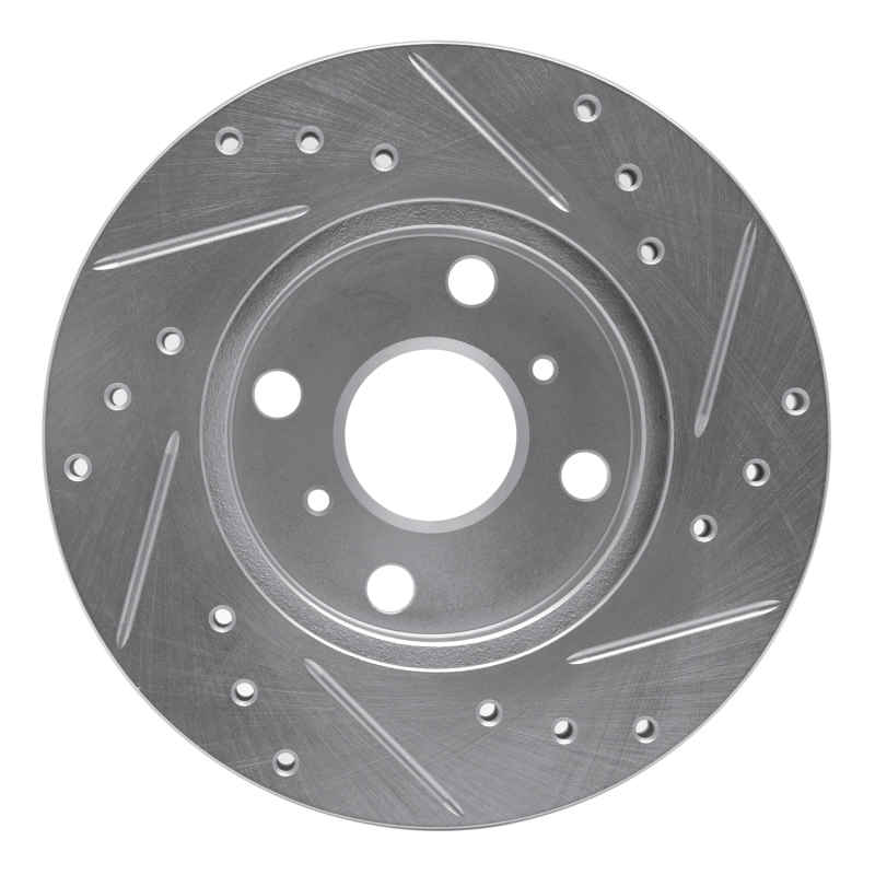 Picture of RNC Brake Rotor - Drill & Slot - R1 90-91 Toyota Celica Front Left Drilled & Slotted Silver Brake Rotor rnc631-76043L