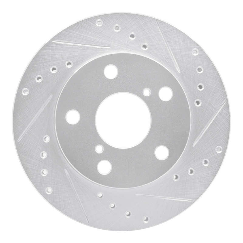 Picture of RNC Brake Rotor - Drill & Slot - R1 91-95 Toyota MR2 Front Right Drilled & Slotted Silver Brake Rotor rnc631-76047R