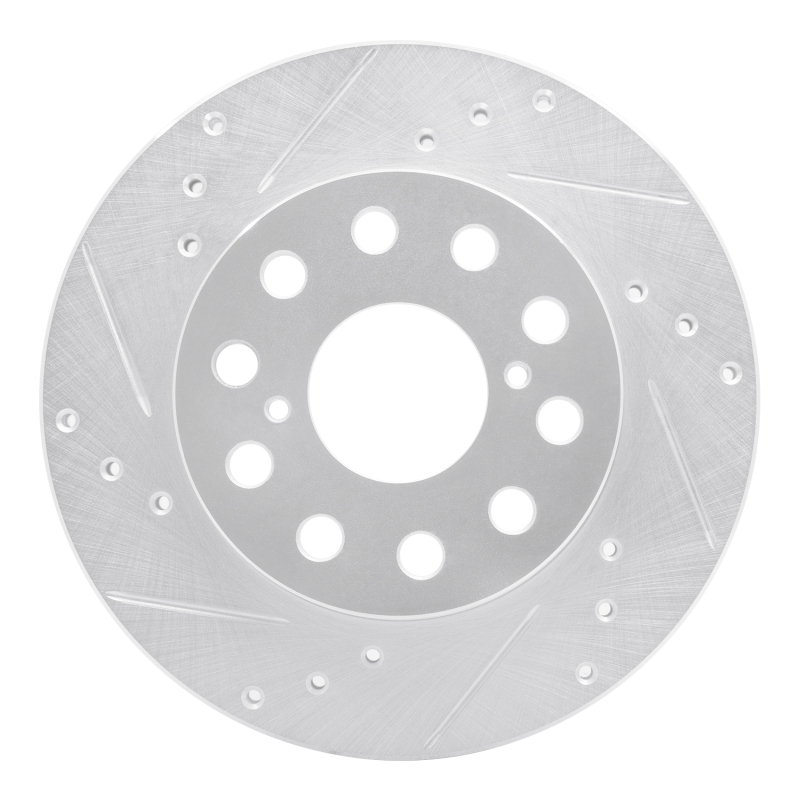 Picture of RNC Brake Rotor - Drill & Slot - R1 91-95 Toyota MR2 Rear Left Drilled & Slotted Silver Brake Rotor rnc631-76048L