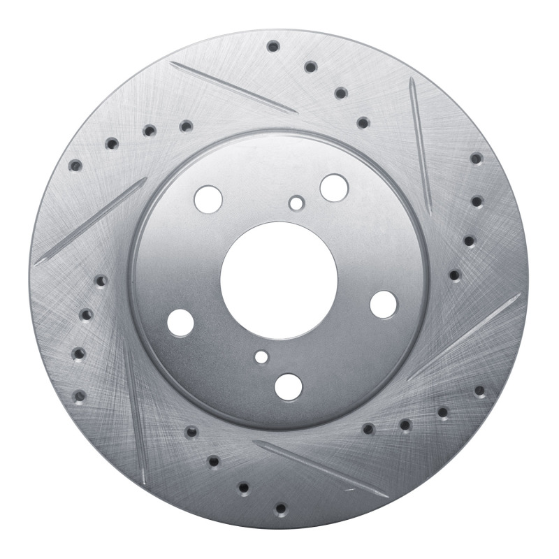 Picture of RNC Brake Rotor - Drill & Slot - R1 92-95 Toyota MR2 Front Right Drilled & Slotted Silver Brake Rotor rnc631-76057R