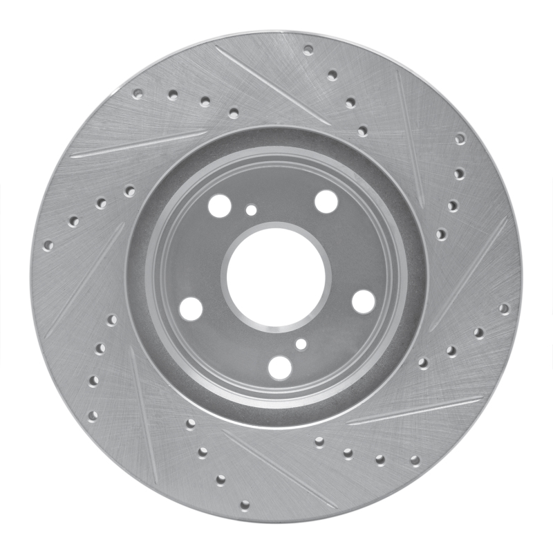 Picture of RNC Brake Rotor - Drill & Slot - R1 99-07 Lexus ES300 Front Left Drilled & Slotted Silver Brake Rotor rnc631-76055L