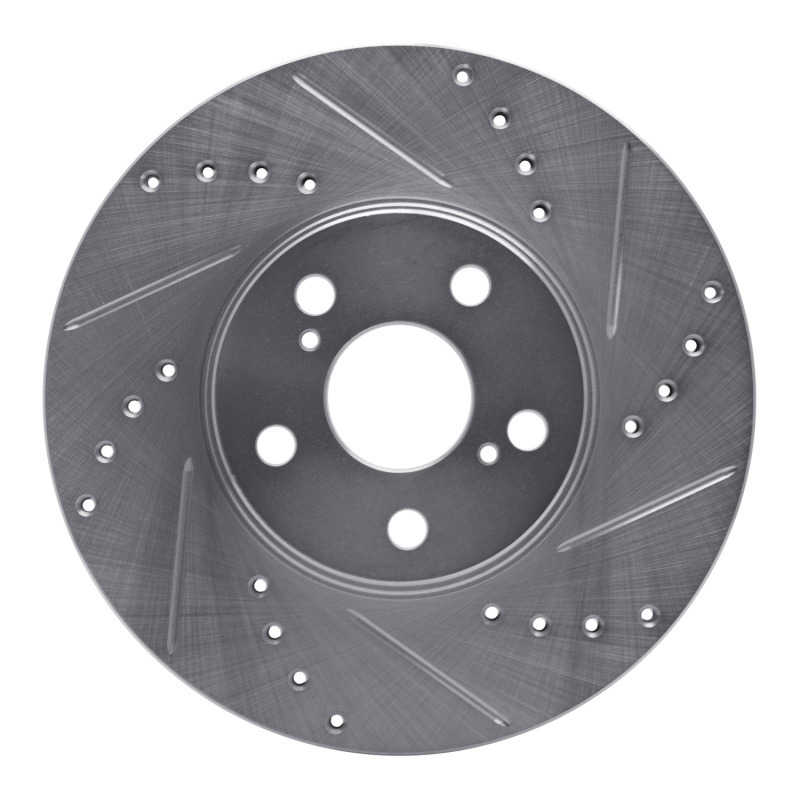 Picture of RNC Brake Rotor - Drill & Slot - R1 94-99 Toyota Celica Front Right Drilled & Slotted Silver Brake Rotor rnc631-76059R