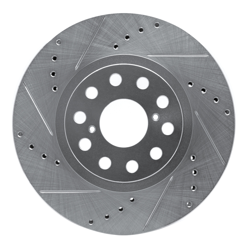 Picture of RNC Brake Rotor - Drill & Slot - R1 93-98 Toyota Supra Front Left Drilled & Slotted Silver Brake Rotor rnc631-76061L