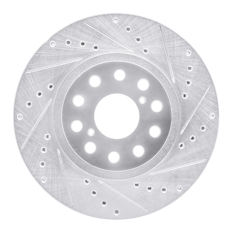 Picture of RNC Brake Rotor - Drill & Slot - R1 93-98 Toyota Supra Front Right Drilled & Slotted Silver Brake Rotor rnc631-76061R
