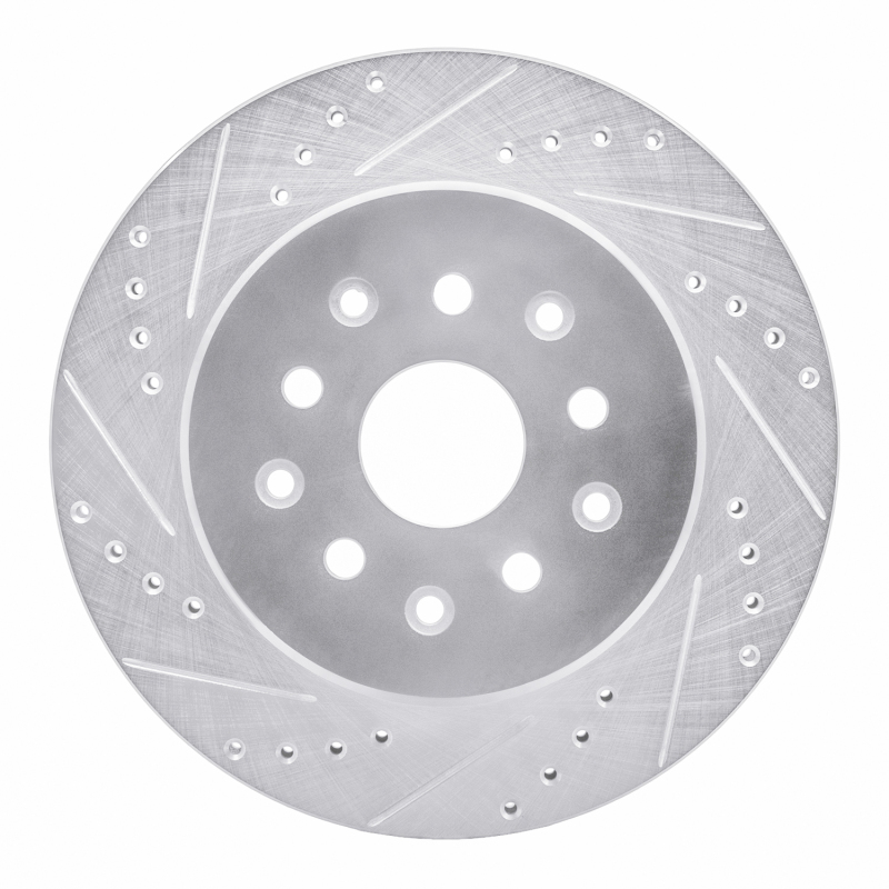 Picture of RNC Brake Rotor - Drill & Slot - R1 93-98 Toyota Supra Rear Left Drilled & Slotted Silver Brake Rotor rnc631-76064L
