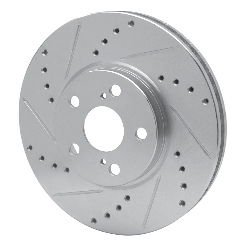 Picture of RNC Brake Rotor - Drill & Slot - R1 94-99 Toyota Celica Front Left Drilled & Slotted Silver Brake Rotor rnc631-76059L