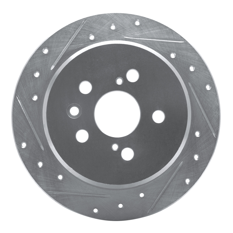 Picture of RNC Brake Rotor - Drill & Slot - R1 96-99 Toyota Celica Rear Left Drilled & Slotted Silver Brake Rotor rnc631-76066L