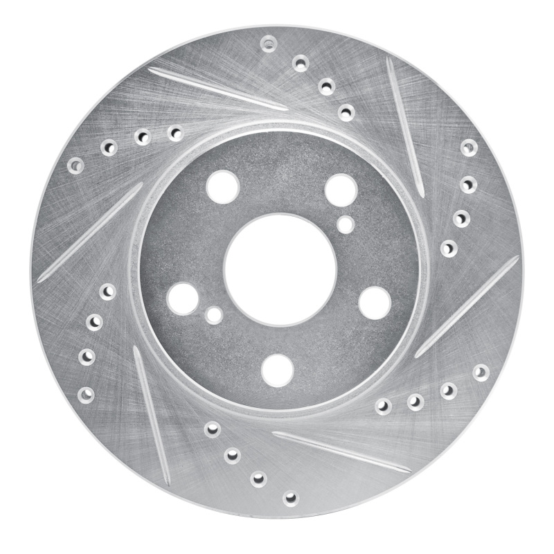 Picture of RNC Brake Rotor - Drill & Slot - R1 94-00 Toyota Celica Front Right Drilled & Slotted Silver Brake Rotor rnc631-76067R