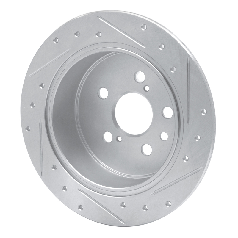 Picture of RNC Brake Rotor - Drill & Slot - R1 96-99 Toyota Celica Rear Left Drilled & Slotted Silver Brake Rotor rnc631-76066L