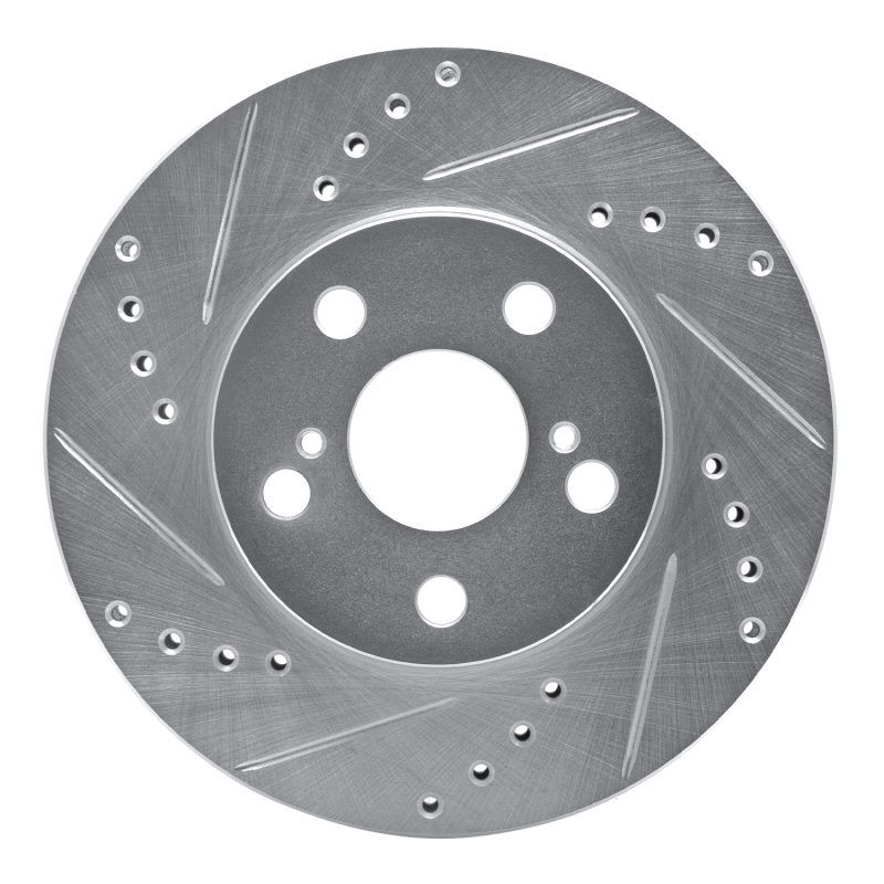 Picture of RNC Brake Rotor - Drill & Slot - R1 94-00 Toyota Celica Front Left Drilled & Slotted Silver Brake Rotor rnc631-76067L