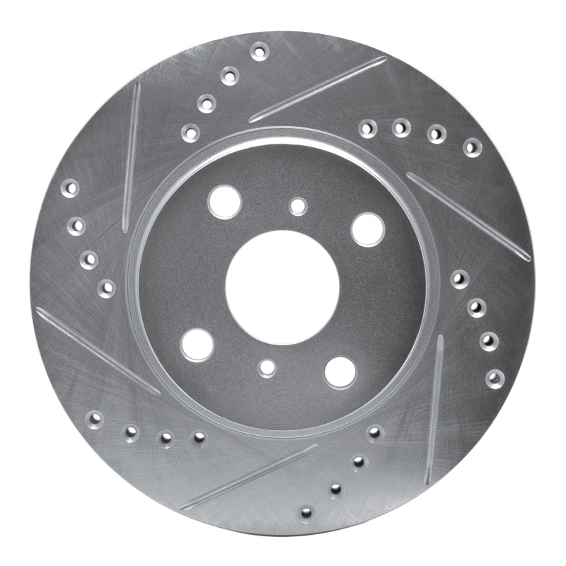 Picture of RNC Brake Rotor - Drill & Slot - R1 01-03 Toyota Prius Front Left Drilled & Slotted Silver Brake Rotor rnc631-76074L