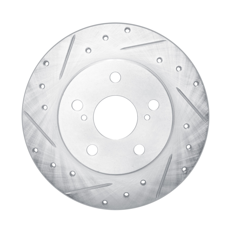 Picture of RNC Brake Rotor - Drill & Slot - R1 08-18 Pontiac Vibe Rear Left Drilled & Slotted Silver Brake Rotor rnc631-76082L
