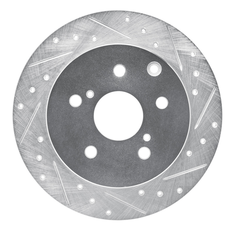 Picture of RNC Brake Rotor - Drill & Slot - R1 09-13 Pontiac Vibe Rear Right Drilled & Slotted Silver Brake Rotor rnc631-76084R